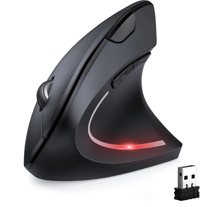 Souris Ergonomique sans Fil Rechargeable, Bluetooth + 2,4G Wireless